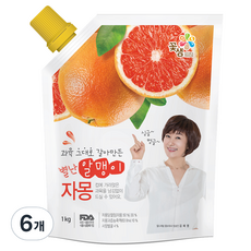꽃샘 별난 알맹이 자몽차, 1kg, 6개