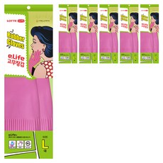 e.Life 橡膠手套, 粉色, L, 6組