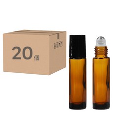 滾珠香水空瓶 10ml, 20個, 黑色(瓶蓋)+棕色(容器)