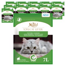 마그넷 두부 모래, 7L, 12개, 녹차향