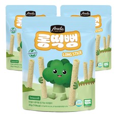 아넬라 유기농 롱떡뻥 브로콜리 롱스틱, 브로콜리맛, 30g, 3개