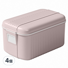 Reddot 紅點生活 免手搓起泡肥皂收納盒 升級款, 4個, 藕粉色