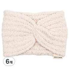 About Bath 馬卡龍色系洗臉髮帶 頭帶, 象牙白, 6個
