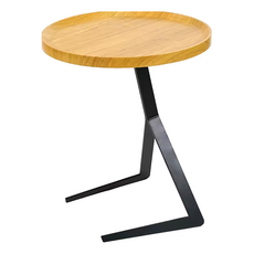 FAmILyLIFE 生活 木冶山居 Carmel圓形ㄈ型茶几/邊几 WO-021 50 x 50 x 60cm, 白橡木