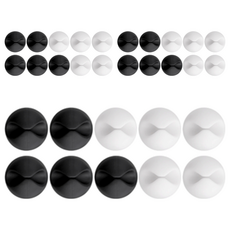 Tamsaa 黏貼式圓形集線器 黑色 5個 + 白色 5個, 黑色，白色, 3組