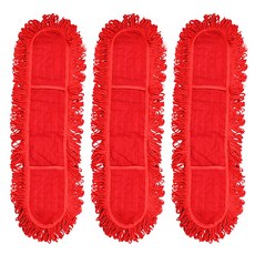World Clean 除塵油拖把布替換頭, 紅色, 3個