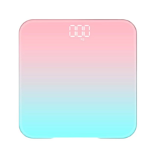 LED體重計 智能感應 高強度鋼化玻璃 精準測量, 漸層粉, 1台, A166