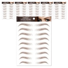 眉毛紋身貼紙, B01 棕色, 6個