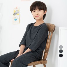 LollyTree 童款人造絲彈力7分袖居家套裝