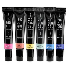 Jello Jello 立體指甲彩繪膠 6入組, Pink Diva+Coral Pop+Lemon Tonic+Mint Shervet+Water Bomb+Berry Palm, 10g, 6條