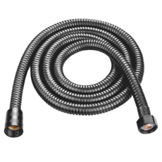 蓮蓬頭加密防爆軟管 國際四分接口 鋼材質螺母 PVC內管材質 黑色 內有矽膠墊片 防止止漏, 1.5m, 1組