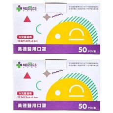 MEDTECS 美德醫療 大童醫用口罩 未滅菌 小臉款, 忙day藍, 50片, 2盒