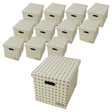 올리빙 크로스 트렁크 대형 5겹 종이정리함, 그레이, 33.5 x 43 x 32 cm, 12개