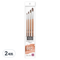 루벤스 660F 인조모 유화붓 4종 세트, 2세트, 1, 4, 8, 12호