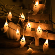 半島良品 萬聖節裝飾燈串 3m, 小幽靈 白色, 1個