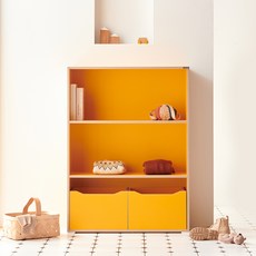 소르니아 롤리 교구장 3단 + 롤리 수납박스 2p 방문설치, 옐로우