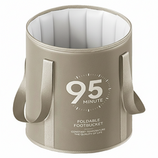 可折疊帶蓋泡腳桶，37x32cm，鋁模+PVC，油墨灰/油墨綠/香檳色/蘋果黃, 1個