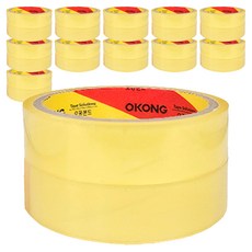 OKONG 中包裝 文具 水車型補充用 辦公用 OPP膠帶 24mm x 20m, 透明, 24個