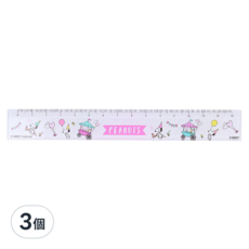 sun-star PEANUTS PLAY WITH COLORS 直尺 15cm, 史努比嘉年華, 3支