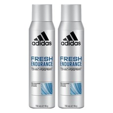 adidas 愛迪達 男用制汗爽身噴霧 清爽 72小時長效制汗 持久散發清新香氣, 2瓶, 150ml