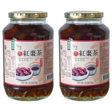 韓味不二 生紅棗茶 果醬, 1kg, 2罐, 1入