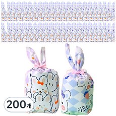 Mii Mii Party 可愛回禮禮物包裝袋 點心袋 風呂敷, 200個, 藍色兔子