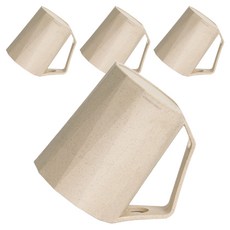 Saenghwalgongsik 倒放式牙刷架漱口杯, 4個, 米色