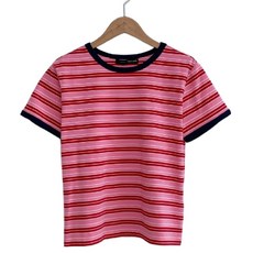 반에이크 여성용 배색랍빠스트라이프 T