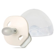 마더케이 유아용 실리콘 폴딩 쪽쪽이 + 케이스 세트, 2단계(6M~), 크림야광, 1세트