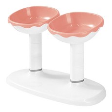 Pastel Pet 寵物融化造型可調節高度餐碗, 1個, 粉紅色
