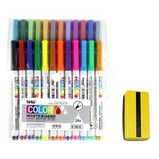 Leto 白板筆 24色+白板擦, 混色，隨機發貨（橡皮擦）, 1套