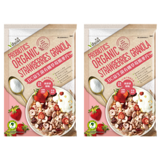 Vilson 米森 BC益生菌有機草莓脆麥片 嚴選真草莓製成 不油炸 無添加防腐劑/人工香料/色素, 40g, 2包