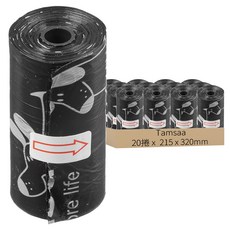 Tamsaa 寵物撿便袋, 黑色, 15張, 20捲