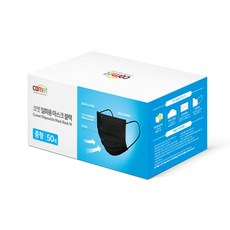 코멧 쉽게 뽑아쓰는 일회용 마스크 중형, 50개입, 블랙, 1개