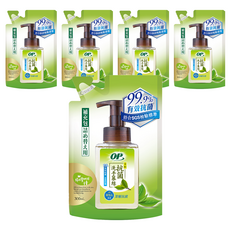OP 茶酚抗菌洗手慕絲 補充包, 300ml, 5包