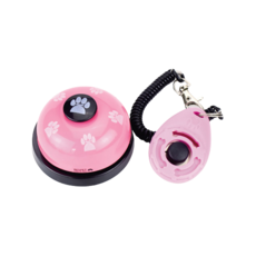 RESPET 寵物訓練鈴+點擊器組, 粉色的, 1套