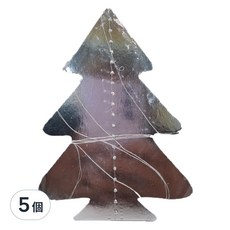 葉子小舖 聖誕拉旗 立體拉旗 豎掛, 鏡面銀色, 5個, 12.5cm x 9cm