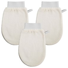 Vakozel 去角質手套 SPA 沐浴磨砂巾, 米色, 3個, 1入