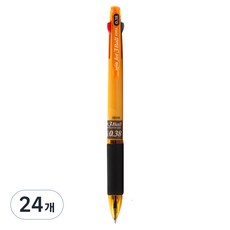 자바펜 초저점도 유성 3색볼펜 제트3볼 0.38mm, 옐로우, 24개