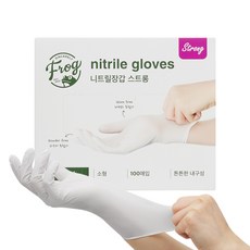 프로그 니트릴장갑 3.8 파우더 프리, 화이트, S, 1개