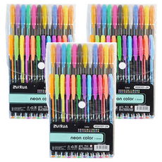 耀眼裝飾筆 金屬霓虹螢光水性彩色凝膠筆 1mm 24色套組, 混合色, 3套