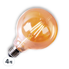 LED 愛迪生 銀河 3W G95, 燈泡色, 4個