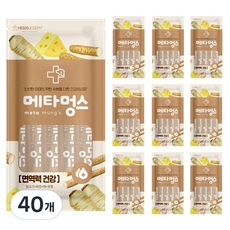 메타멍스 강아지 짜먹는 간식 면역력, 닭고기+치즈+마+우엉 혼합맛, 75g, 40개