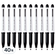 PILOT 百樂 FRIXION 可擦拭彩色簽字筆, 黑色, 40個