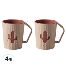 맥라이프 욕실 양치컵 홀더 칫솔 꽂이, 핑크, 4개