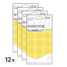 쁘띠팬시 투명봉인라벨 견출지 20-T300, 5개입, 12개