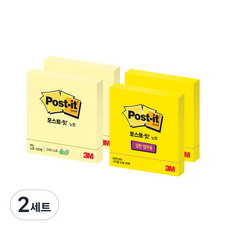 3M Post-it 利貼 Green Note 654 Y- 2入 + 強力黏性便條紙 654 2入 組, 黃色*思念黃, 2套, 4只