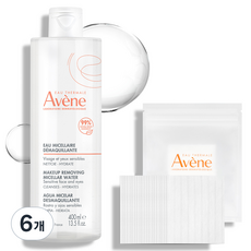 아벤느 미셀라 클렌징 워터 + 화장솜 20매, 6개