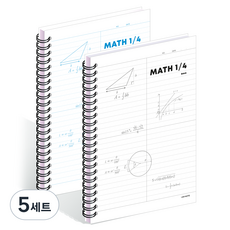 Withna PP 4分割數學筆記本 2種套組 80-0079, 隨機出貨, 5套
