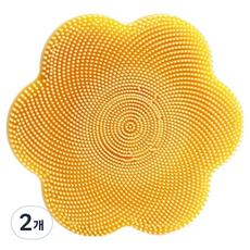 Selvia 矽膠花瓣吸附毛孔深層清潔洗臉刷, 2個, 淺黃色